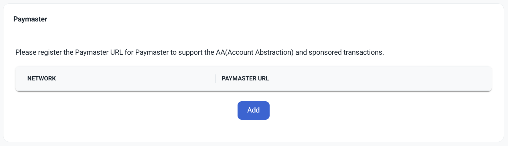 Add Paymaster